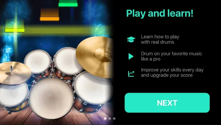 Drums real drum set music games to play and learn android App screenshot 0